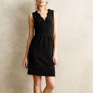 Maeve Anthropologie Ottoman sleeveless shift dress black textured pockets new XS